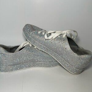 INC International Concepts Lolaf Iridescent Rhinestone Sneakers Womens Size 9.5